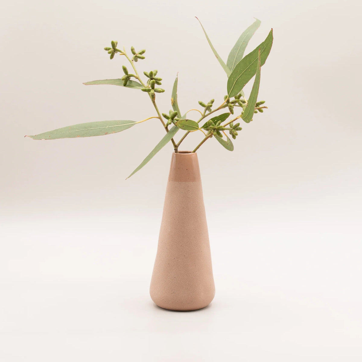 Myrtle & Moss Flume reed diffuser in dusty blush ceramic vase, view 2