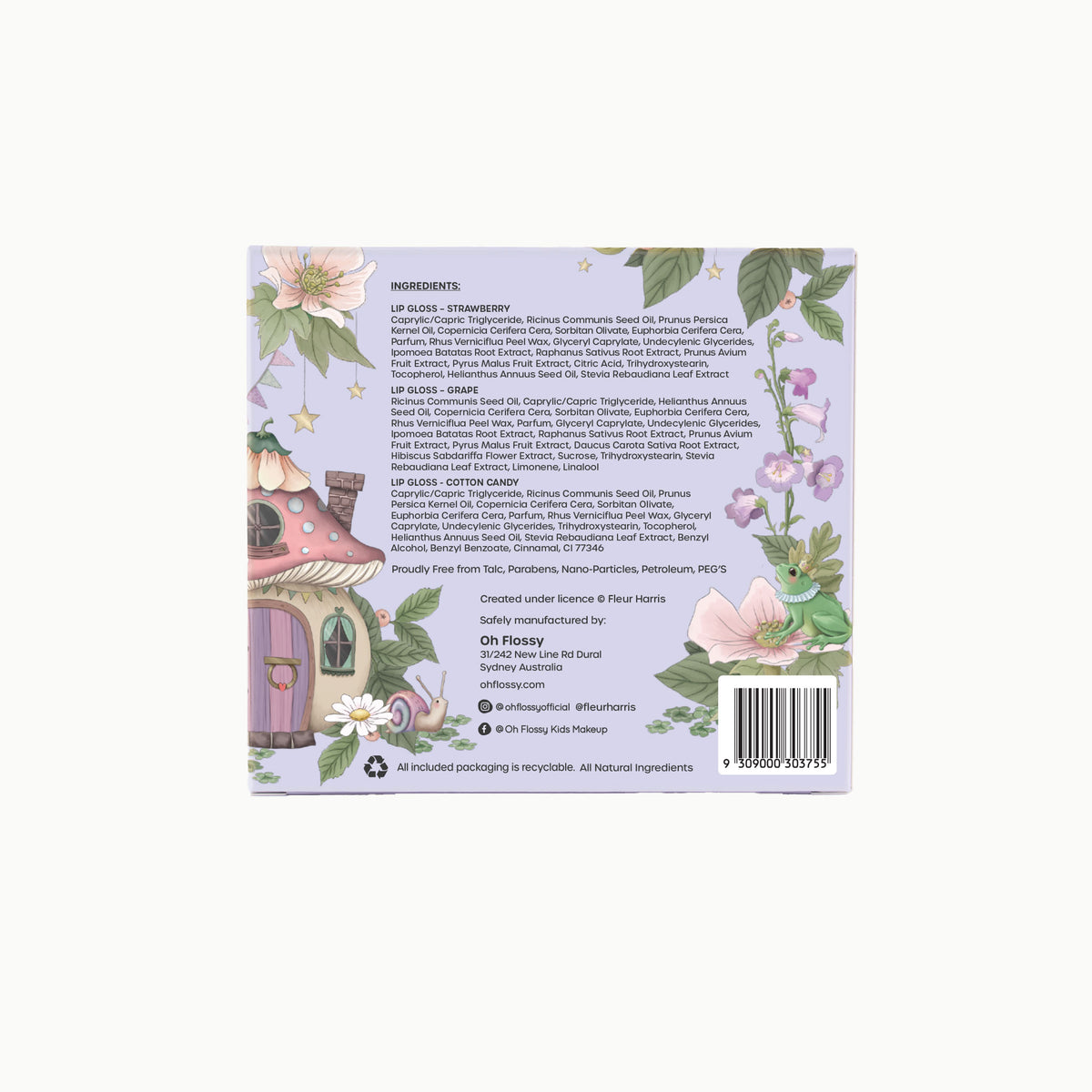 Oh Flossy x Fleur Harris Fairyland Lip Gloss Set - child applying lip gloss