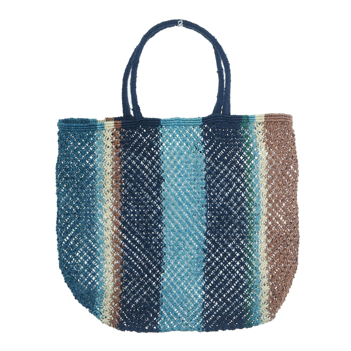 The Jacksons Ronnie Stripes Jute Bag multi blues choc - product view