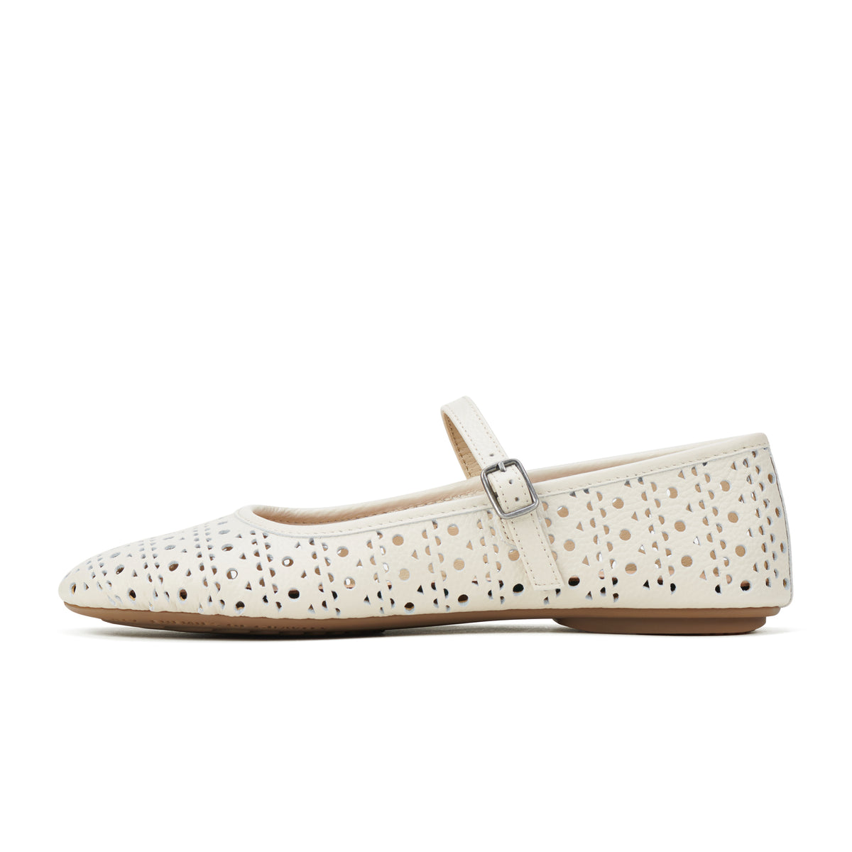 Rollie Nation - Ballet Mary Jane Laser Bone — folded flat lay