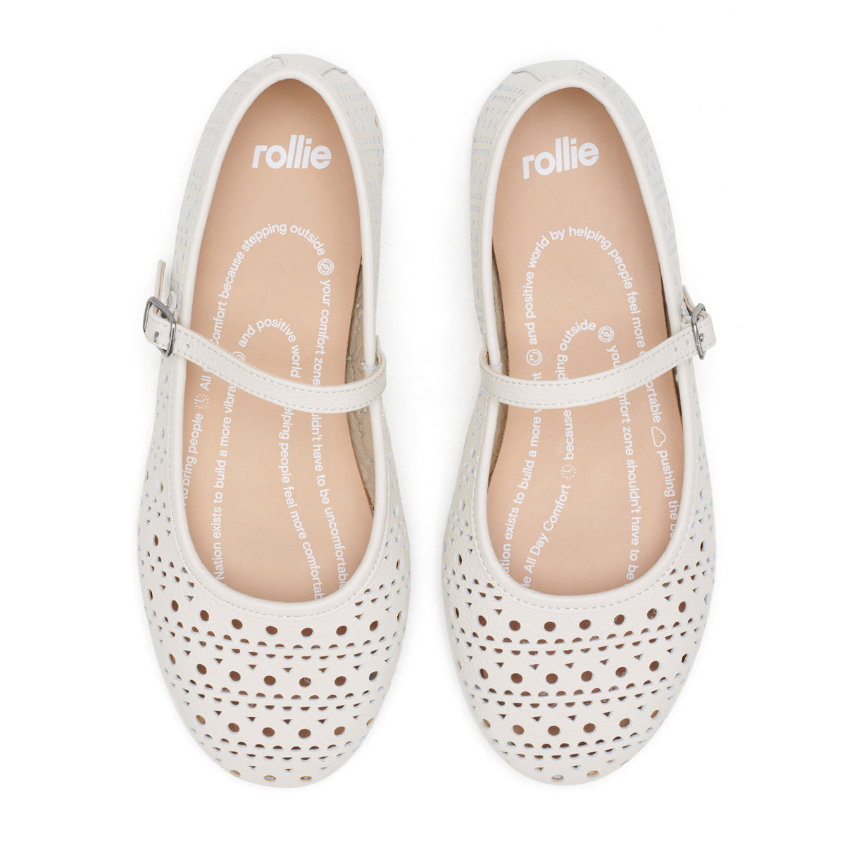 Rollie Nation - Ballet Mary Jane Laser Bone — close-up detail