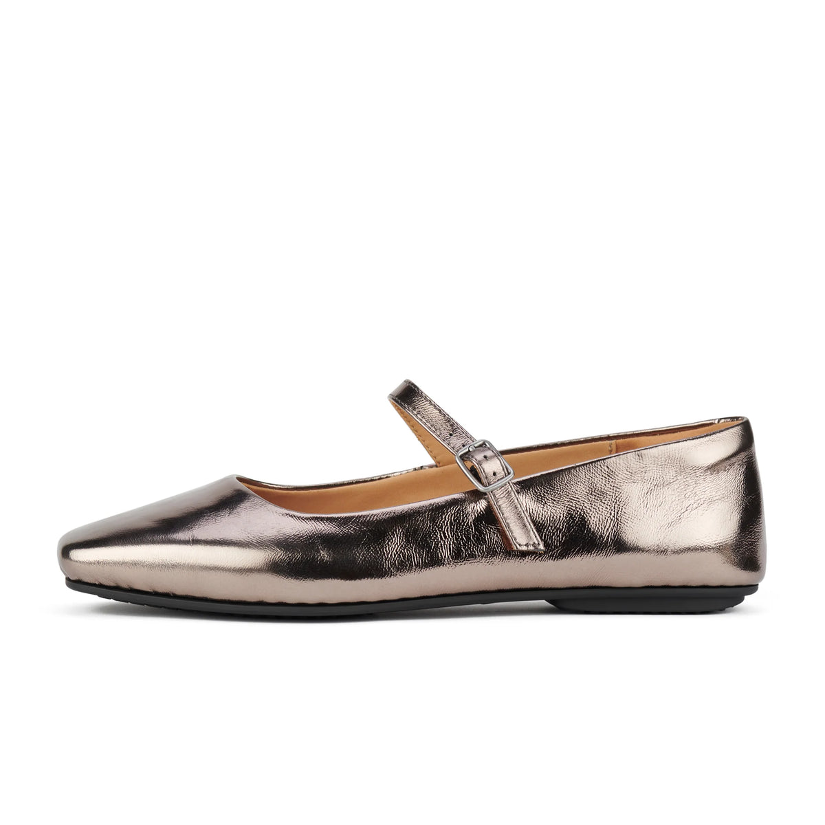 Rollie Nation - Ballet MJ Square Toe Pewter Patent — worn on model