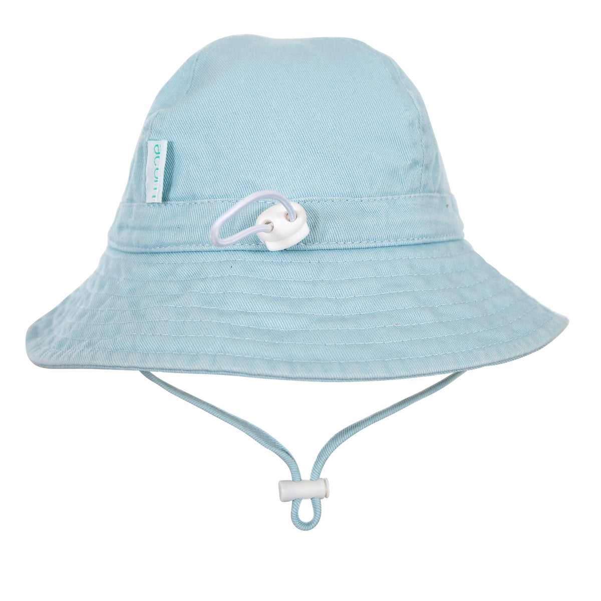 Acorn Baby Blue Wide Brim Infant Hat - lifestyle styled
