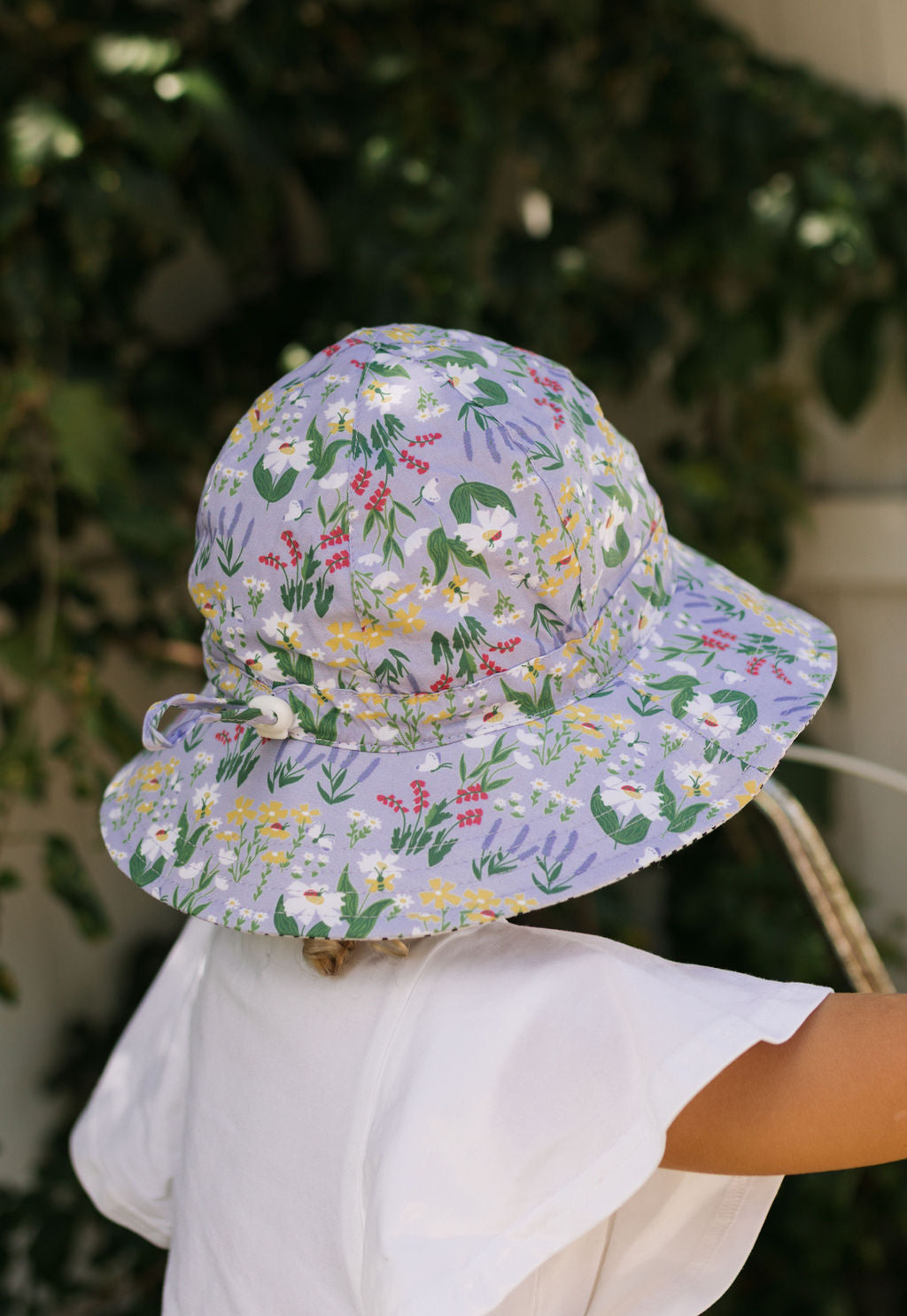 Acorn Chateau Blooms Wide Brim Hat - side view on model