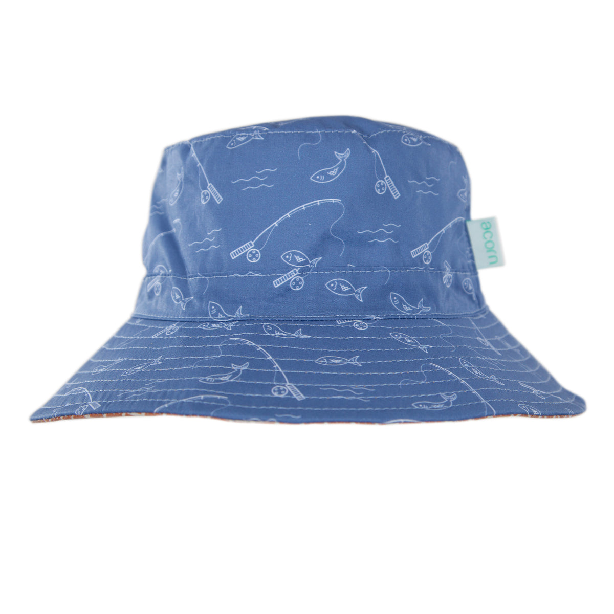 Acorn Gone Fishing Wide Brim Bucket Hat - product flatlay