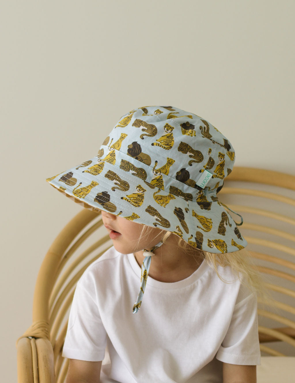 Acorn Jungle Kings Wide Brim Bucket Hat - front view on model