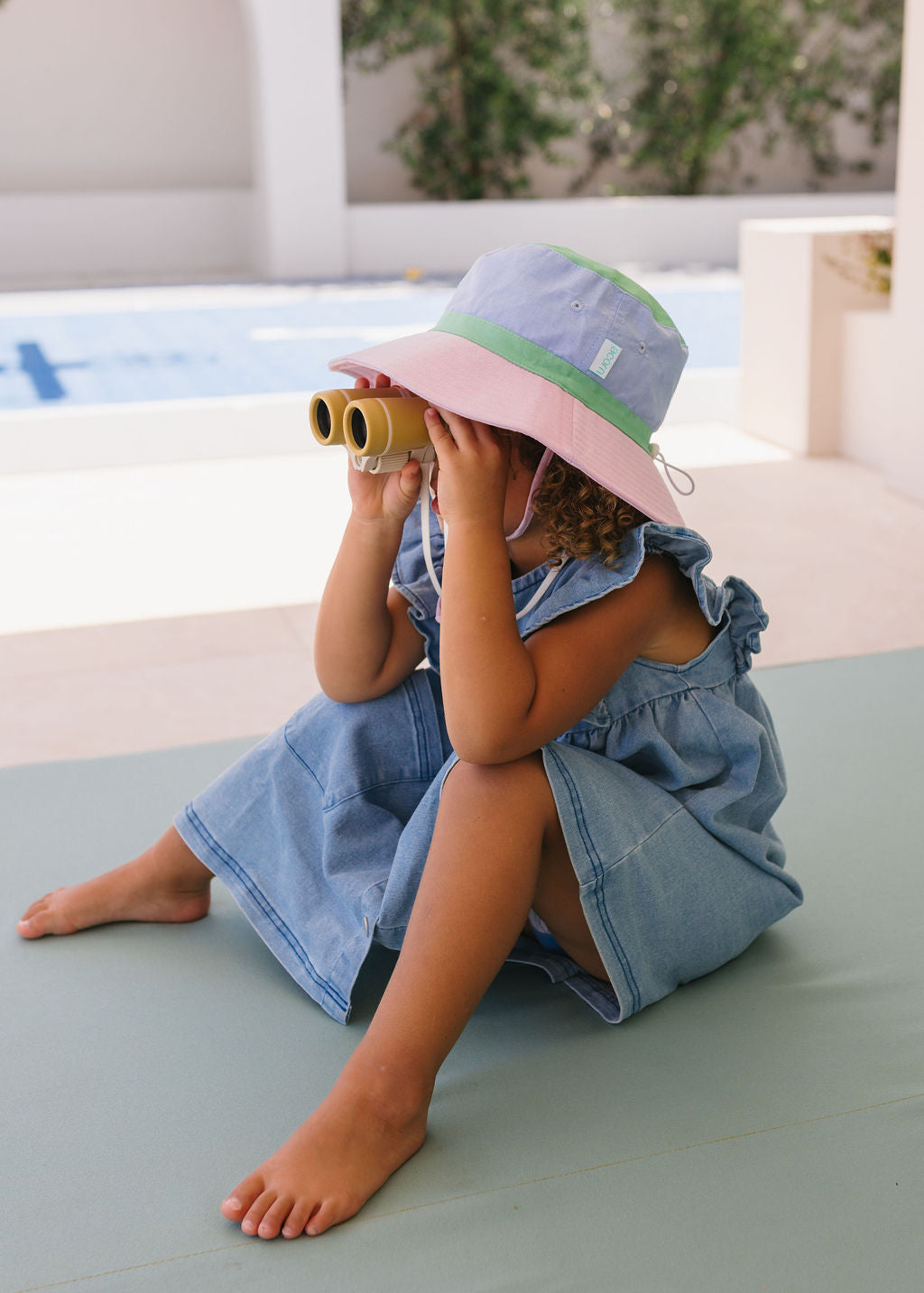 Acorn | Pink Colour Block Wide Brim Bucket Hat