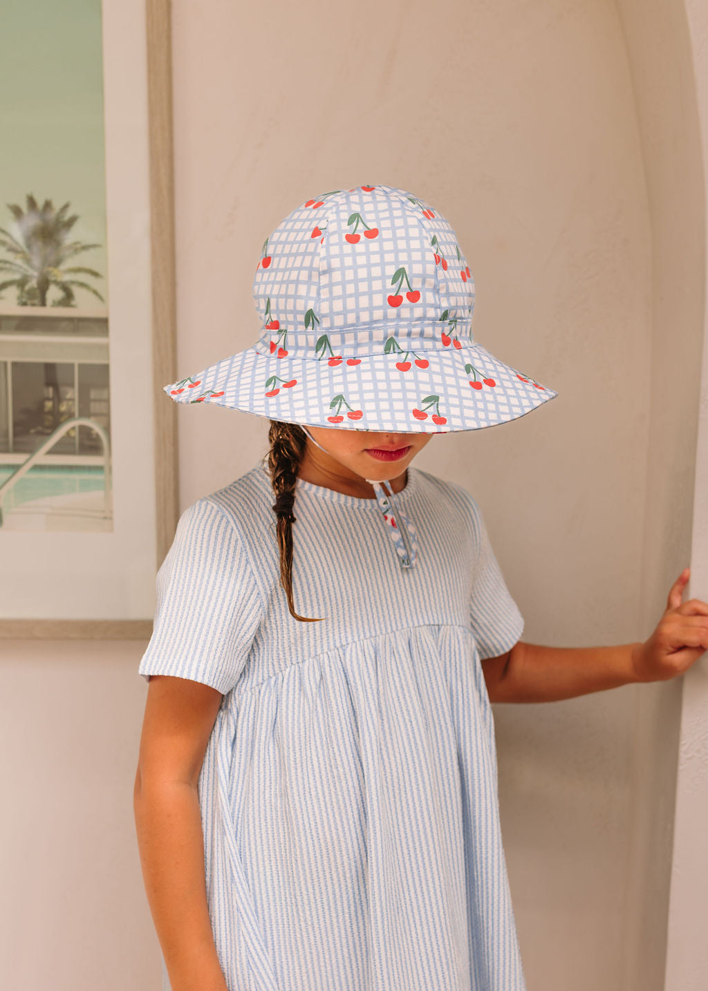 Acorn | Cherry Checks Wide Brim Sunhat