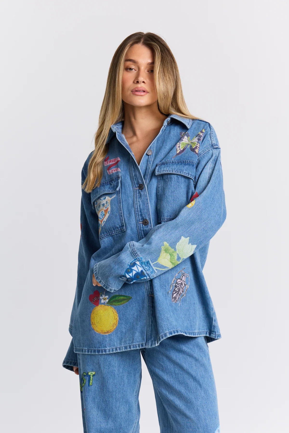 Maku | Tattoo Denim Shacket