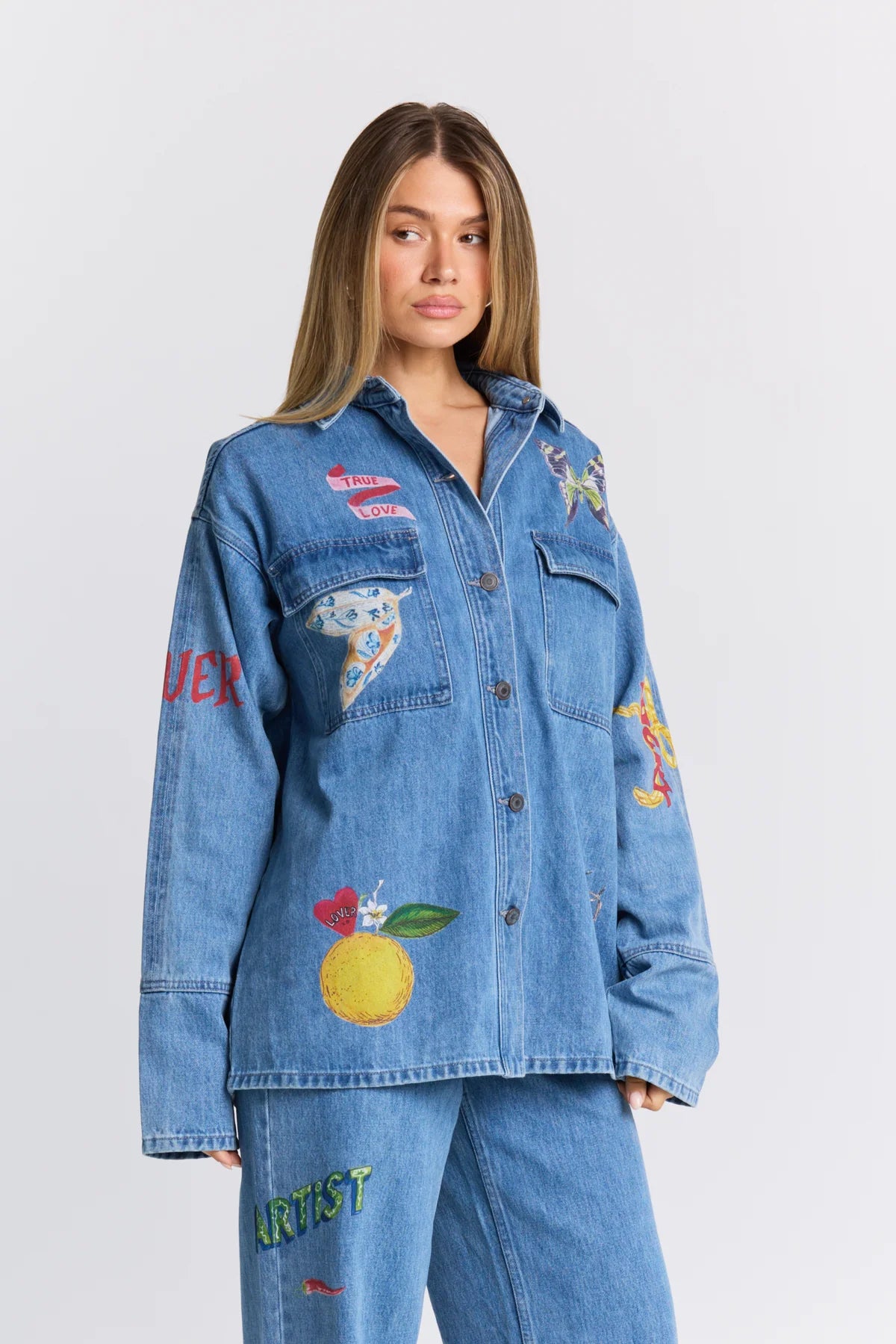 Maku | Tattoo Denim Shacket