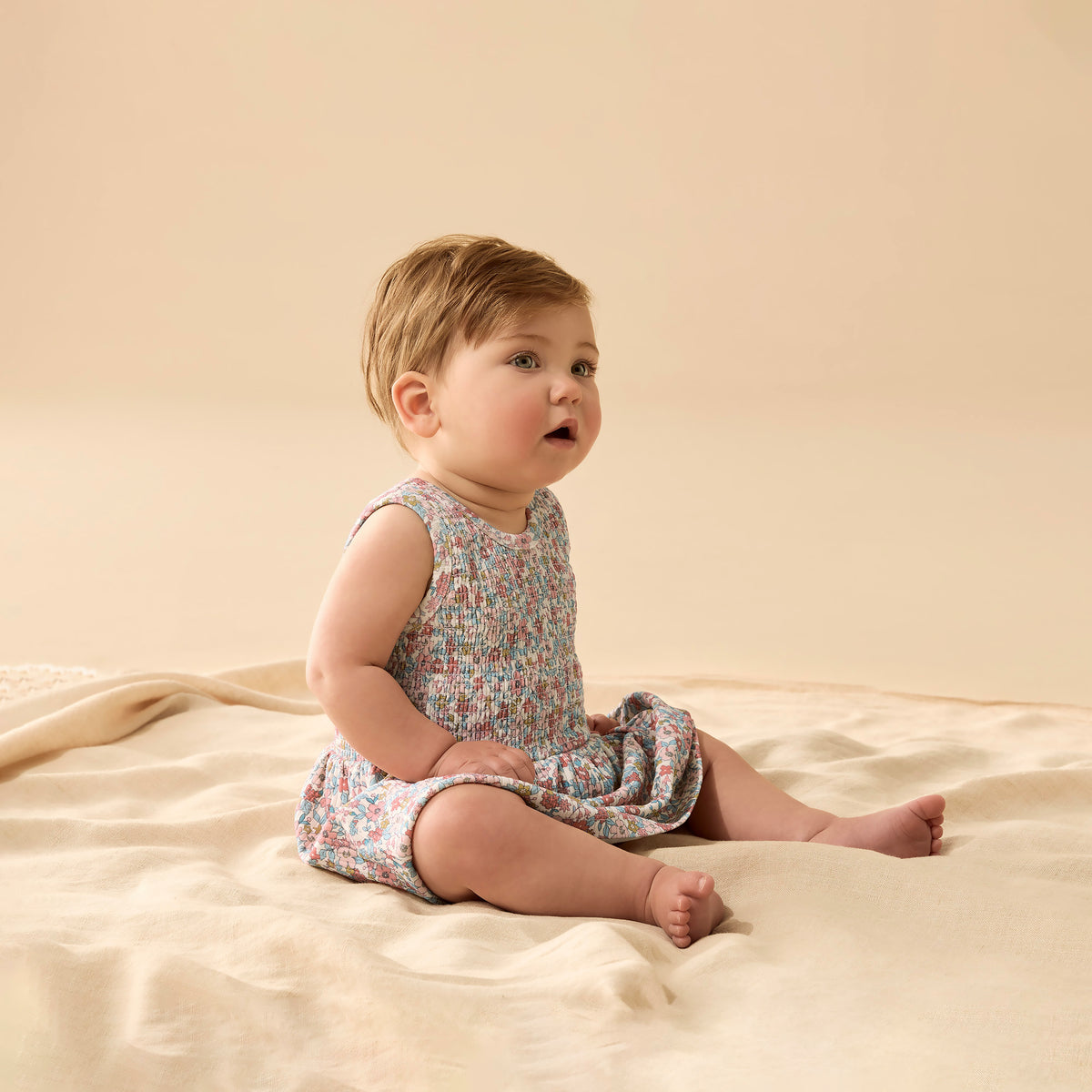 Wilson and Frenchy Summer Bloom Organic Dress Set - baby front view