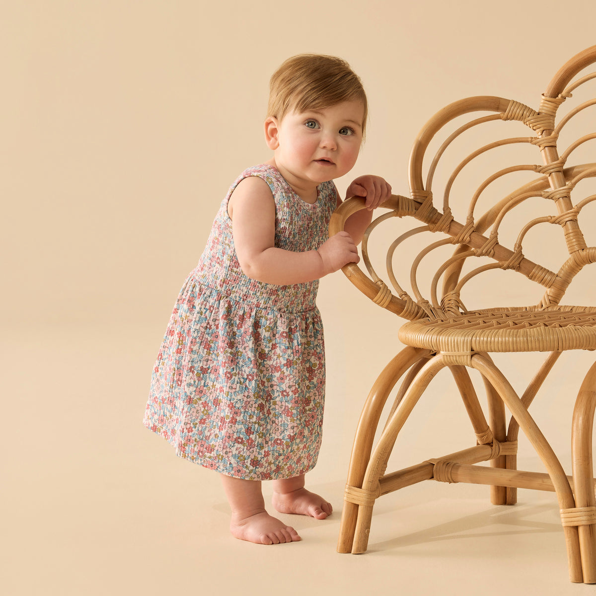 Wilson and Frenchy Summer Bloom Organic Dress Set - baby back view