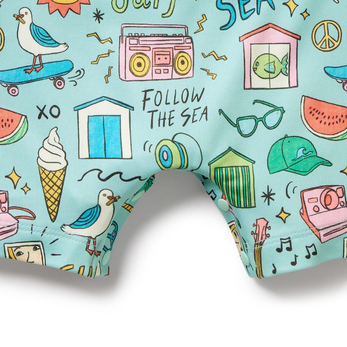 Wilson and Frenchy Sun Surf and Sea One Piece Boyleg Swimsuit - baby back view