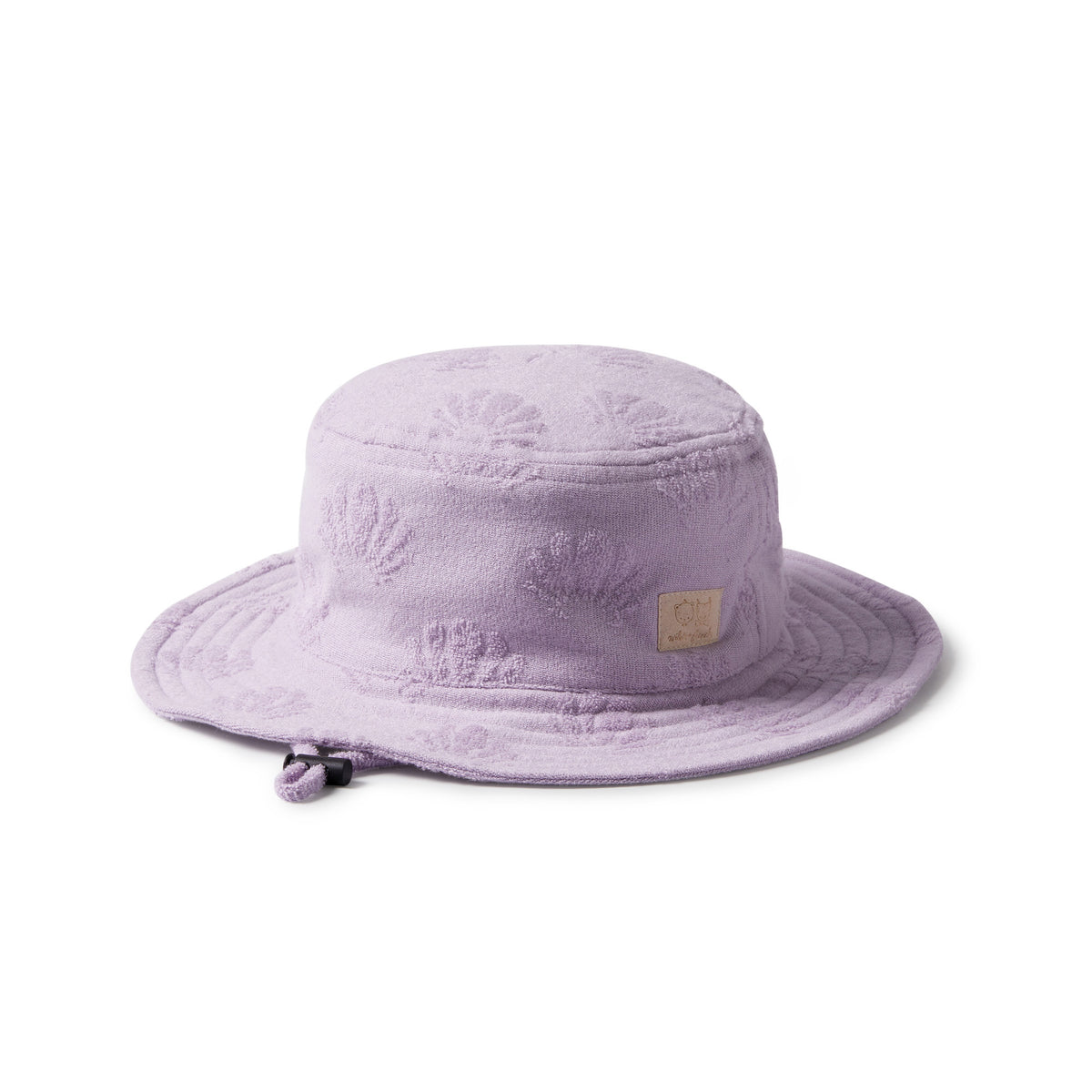 Wilson and Frenchy Lavender Shells Organic Terry Sun Hat - product flatlay
