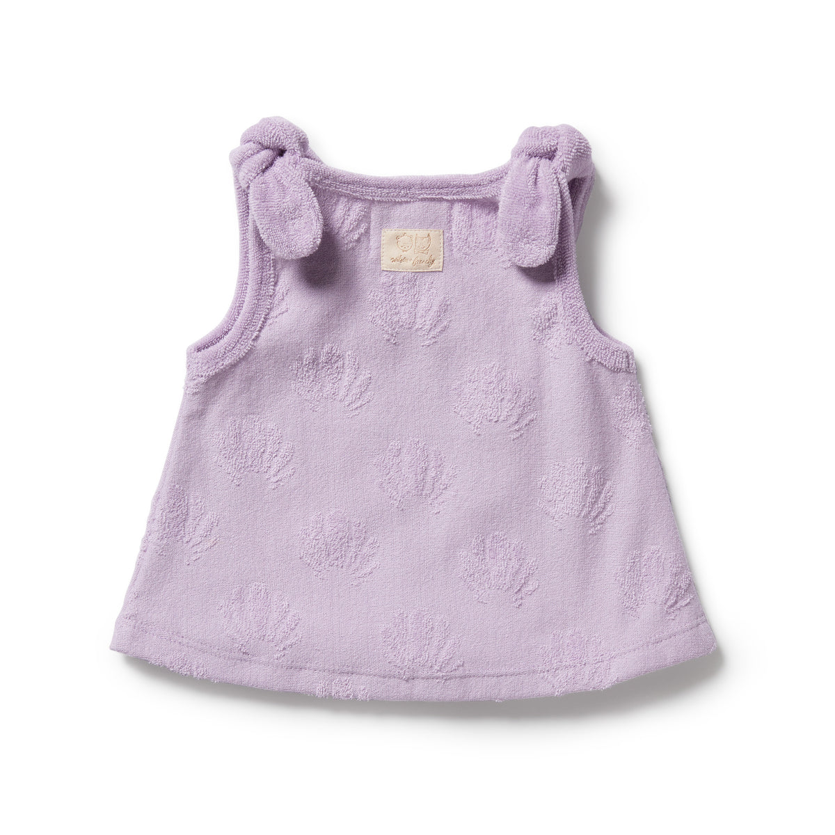 Wilson and Frenchy Lavender Shells Organic Terry Singlet - lifestyle styled