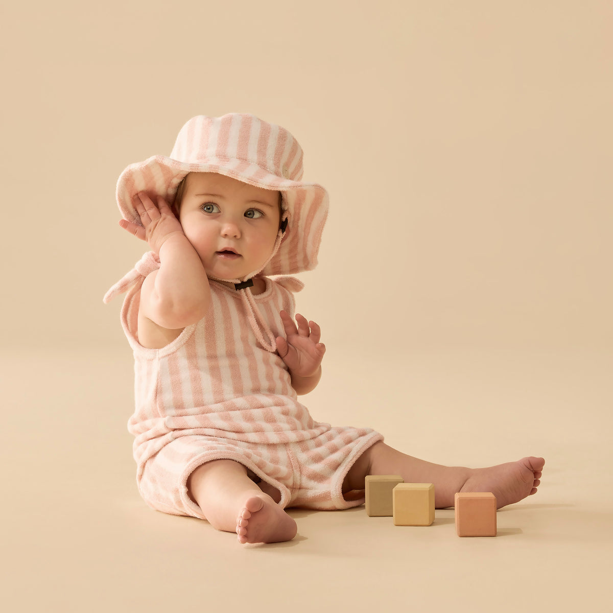 Wilson and Frenchy Strawberry Wave Organic Terry Singlet - baby front view