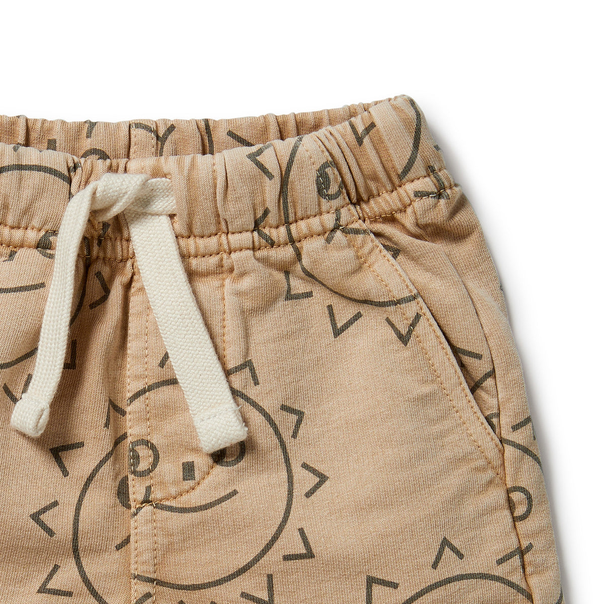 Wilson and Frenchy Happy Days Organic Sweat Long Short - print detail close-up