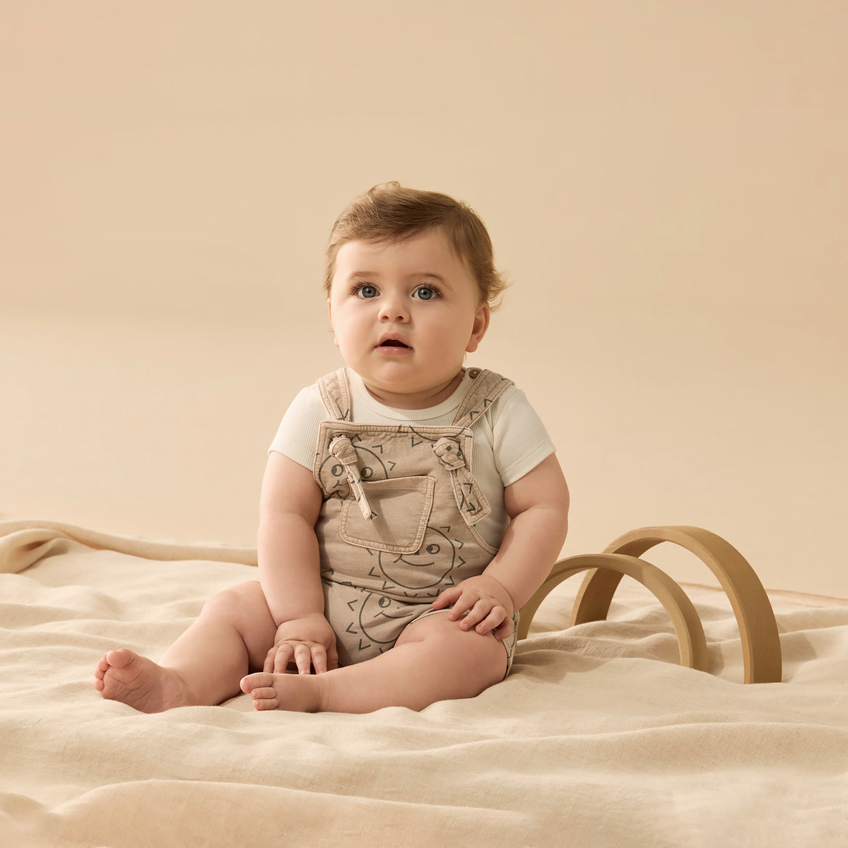 Wilson and Frenchy Happy Days Organic Sweat Overall - baby front view