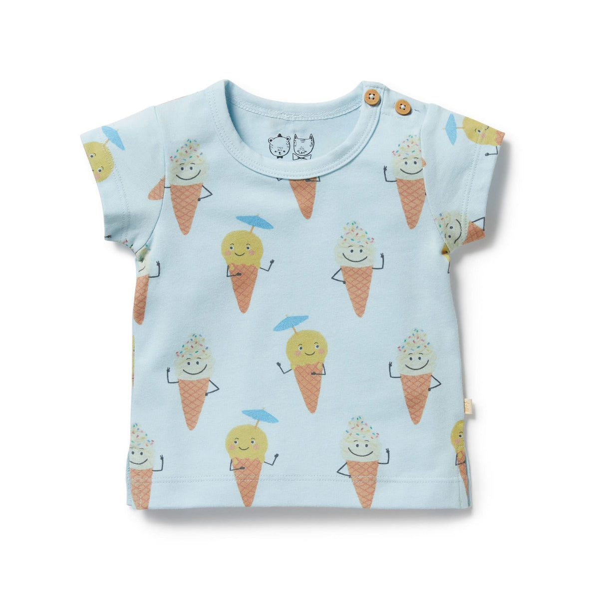 Wilson and Frenchy Frosty Friends Organic Tee - product flatlay