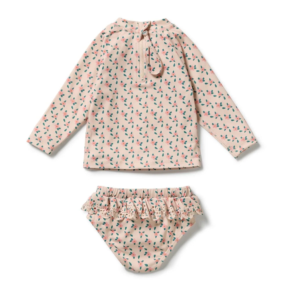 Wilson & Frenchy Little Blossom cutwork rashie swimset, view 5