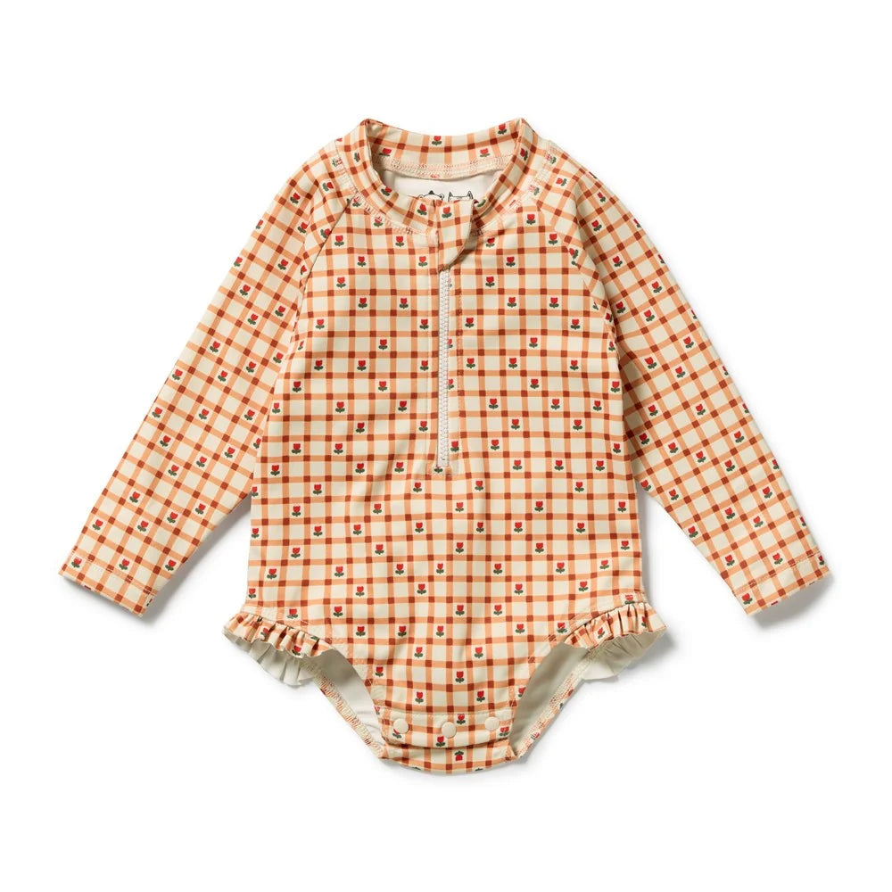 Wilson & Frenchy Checkerberry long sleeved swimsuit
