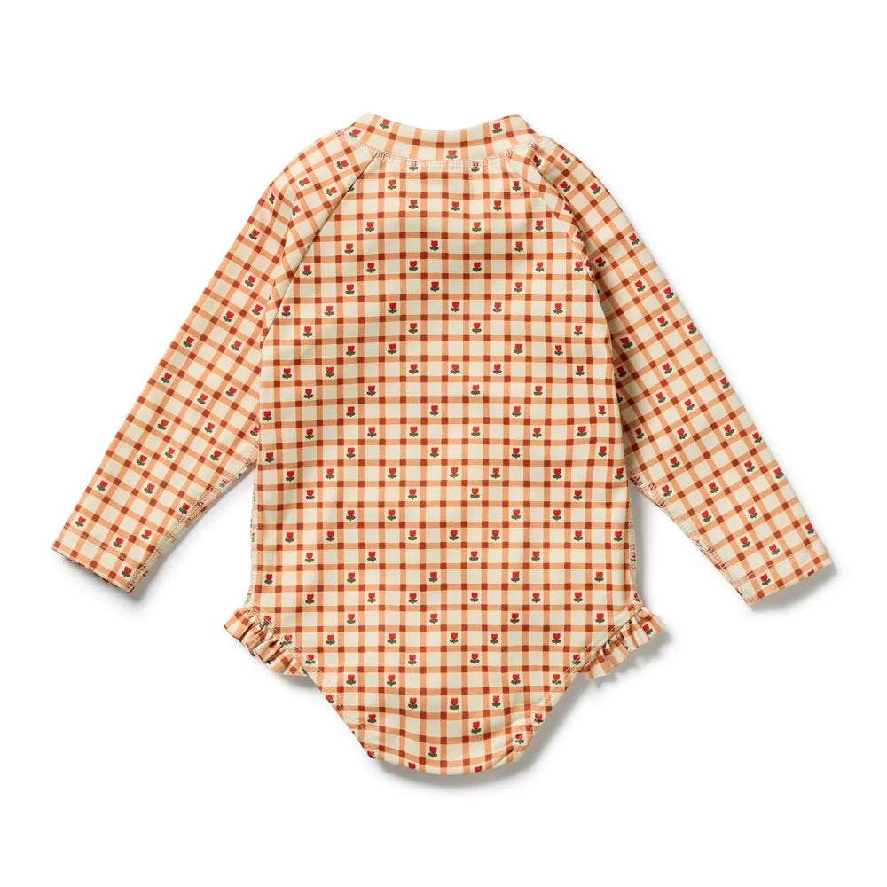 Wilson & Frenchy Checkerberry long sleeved swimsuit, view 3