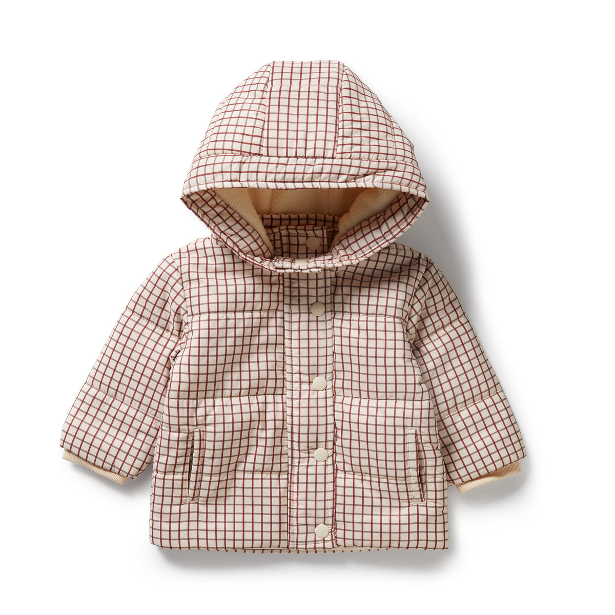 Wilson and Frenchy Amber Check Puffer Jacket - product flatlay