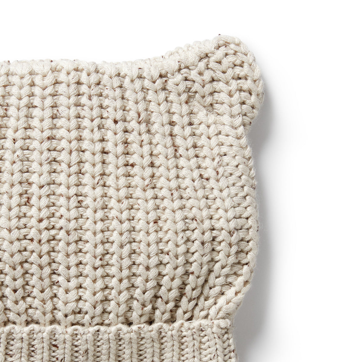 Wilson and Frenchy Cookie and Cream Organic Knitted Bear Hat - baby wearing hat