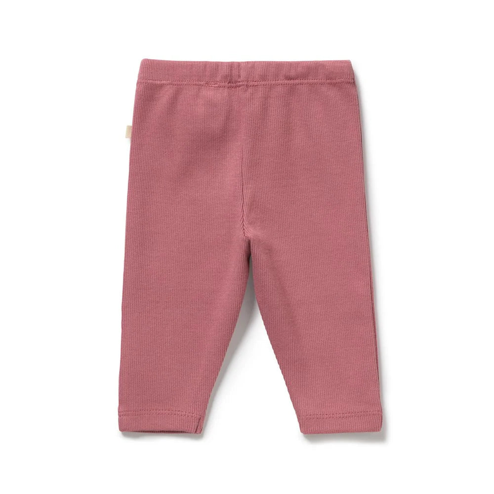 Wilson and Frenchy Plum Organic Rib Legging - product flatlay
