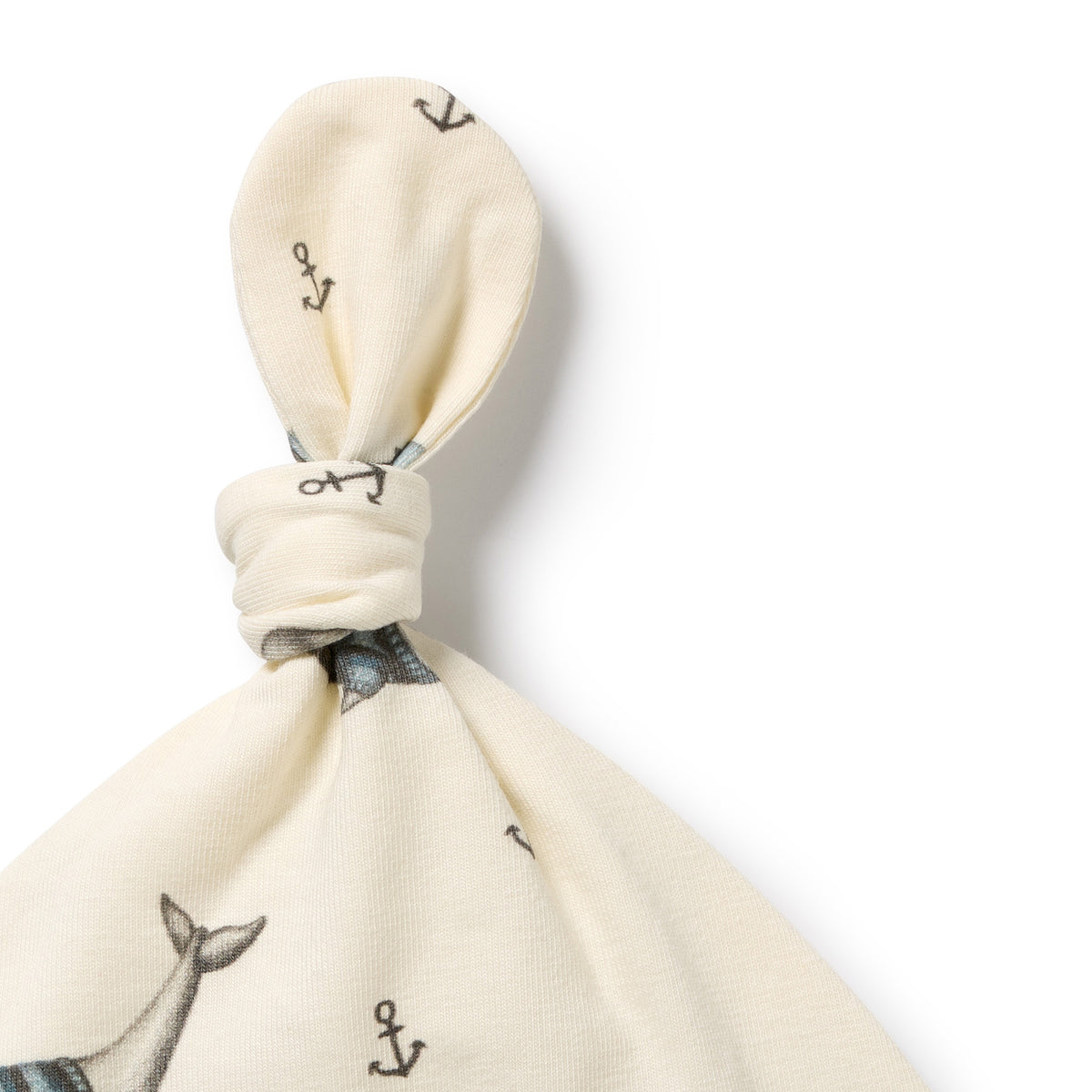 Wilson and Frenchy Woolly Whales Organic Knot Hat - product flatlay
