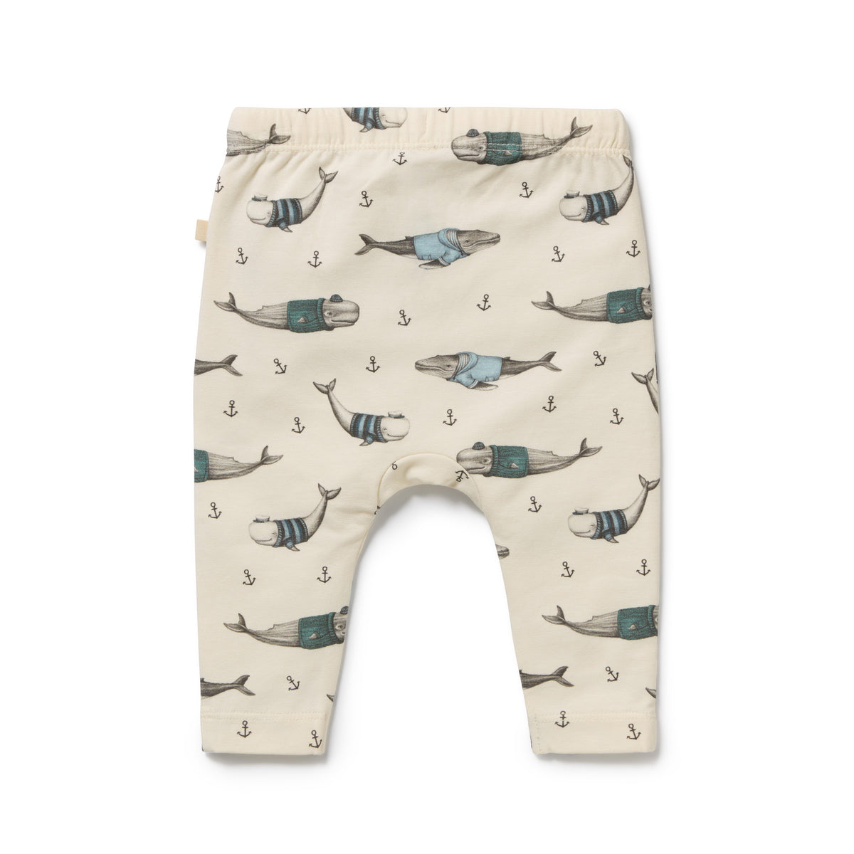 Wilson and Frenchy Woolly Whales Organic Legging - whale print detail