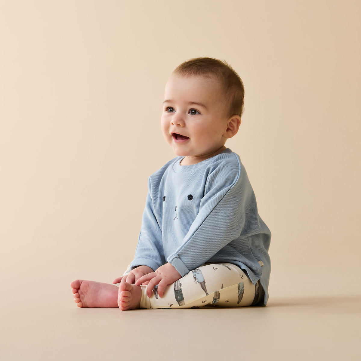 Wilson and Frenchy Woolly Whales Organic Legging - product flatlay
