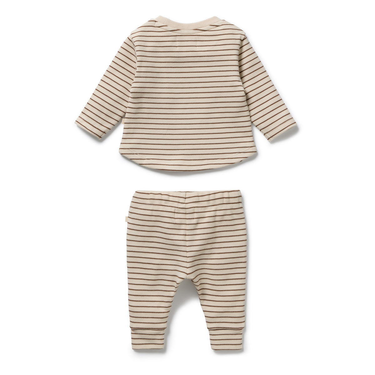 Wilson and Frenchy Nutmeg Stripe Organic Waffle Set - lifestyle styled