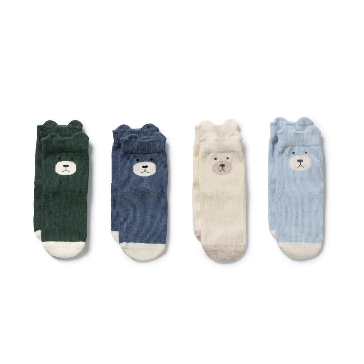 Wilson and Frenchy Blue Organic 4 Pack Baby Socks - product flatlay