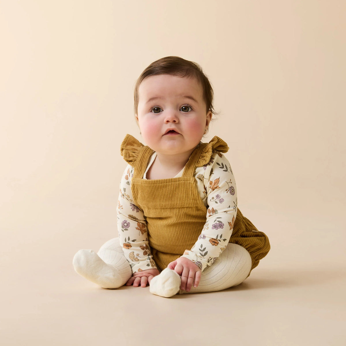 Wilson and Frenchy Amber Glow Organic Cord Bodysuit - baby back view