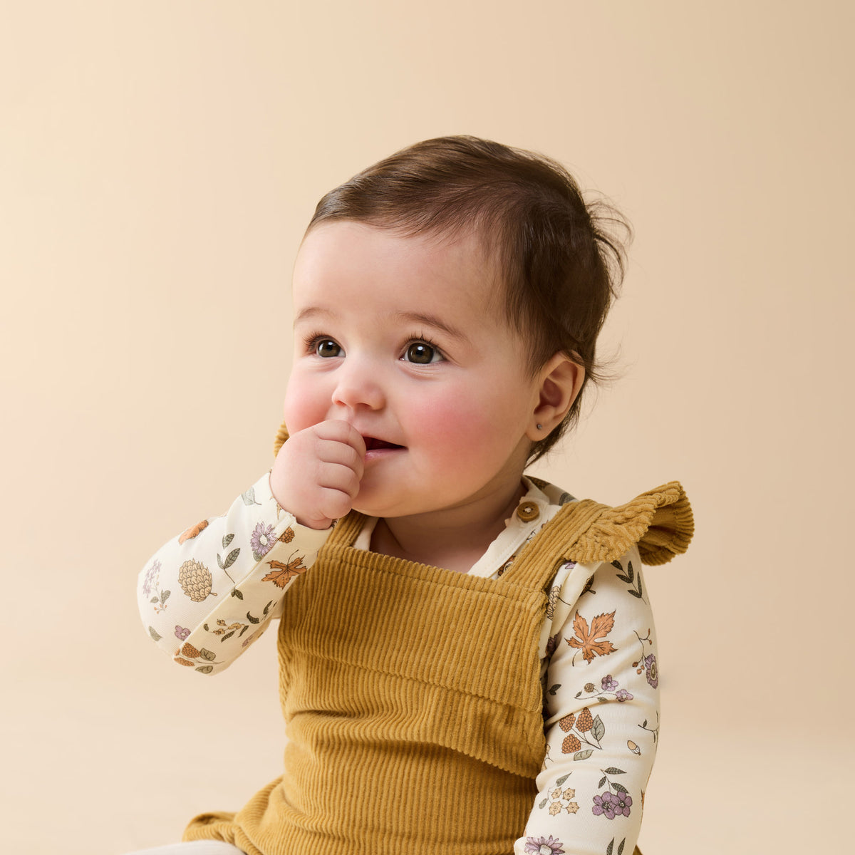 Wilson and Frenchy Amber Glow Organic Cord Bodysuit - baby front view