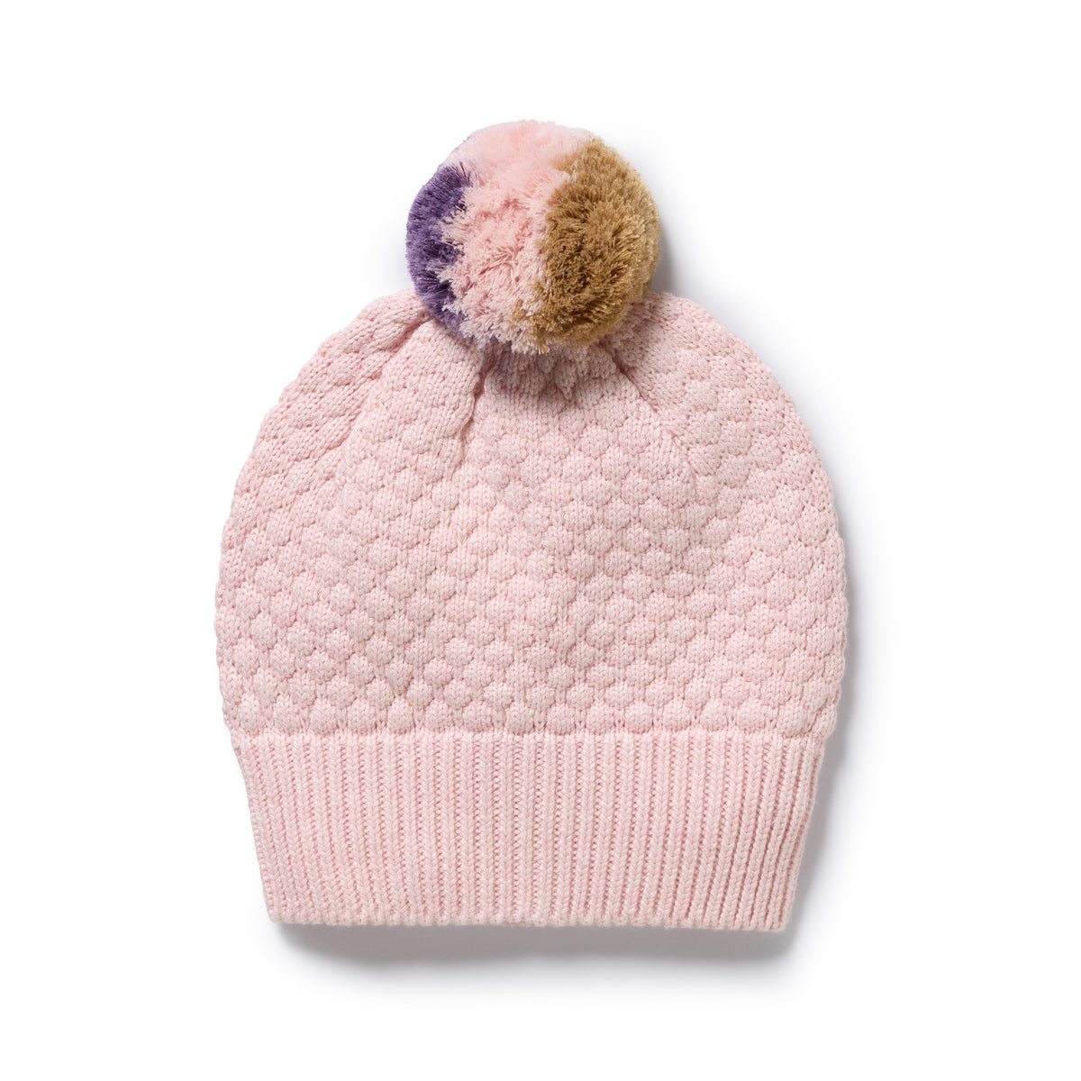 Wilson and Frenchy Marshmallow Organic Knitted Bubble Hat - knit texture detail