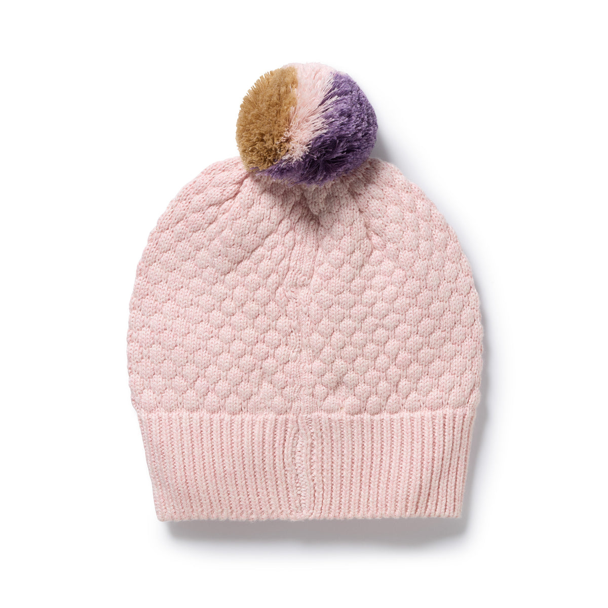 Wilson and Frenchy Marshmallow Organic Knitted Bubble Hat - baby wearing hat