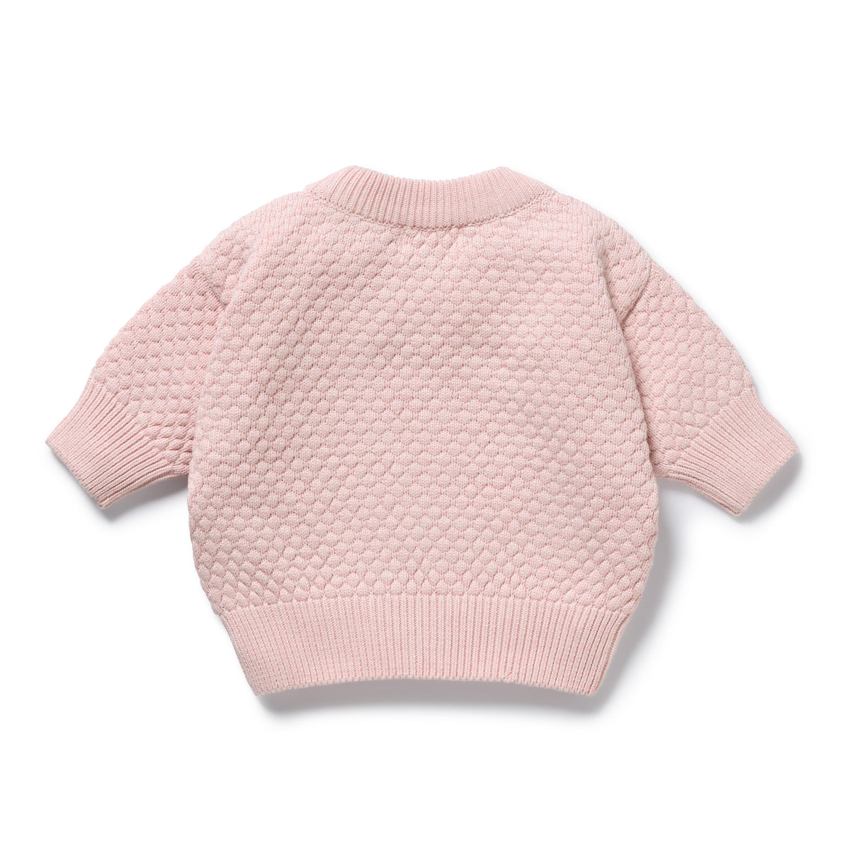 Wilson and Frenchy Marshmallow Organic Knitted Bubble Jumper - baby front view