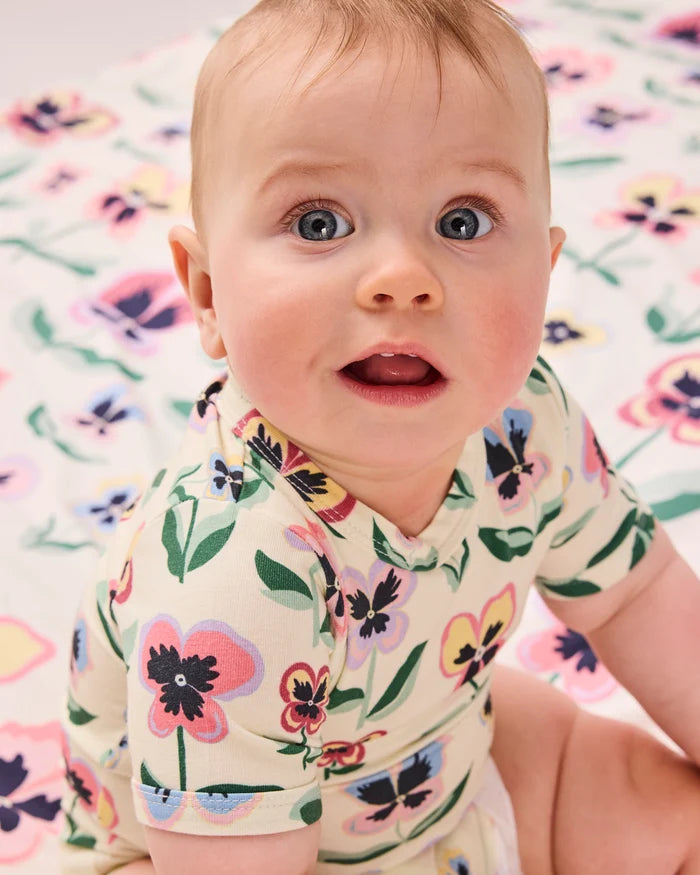 Kip & Co BABY | Pretty Pansy Organic Short Sleeve Romper