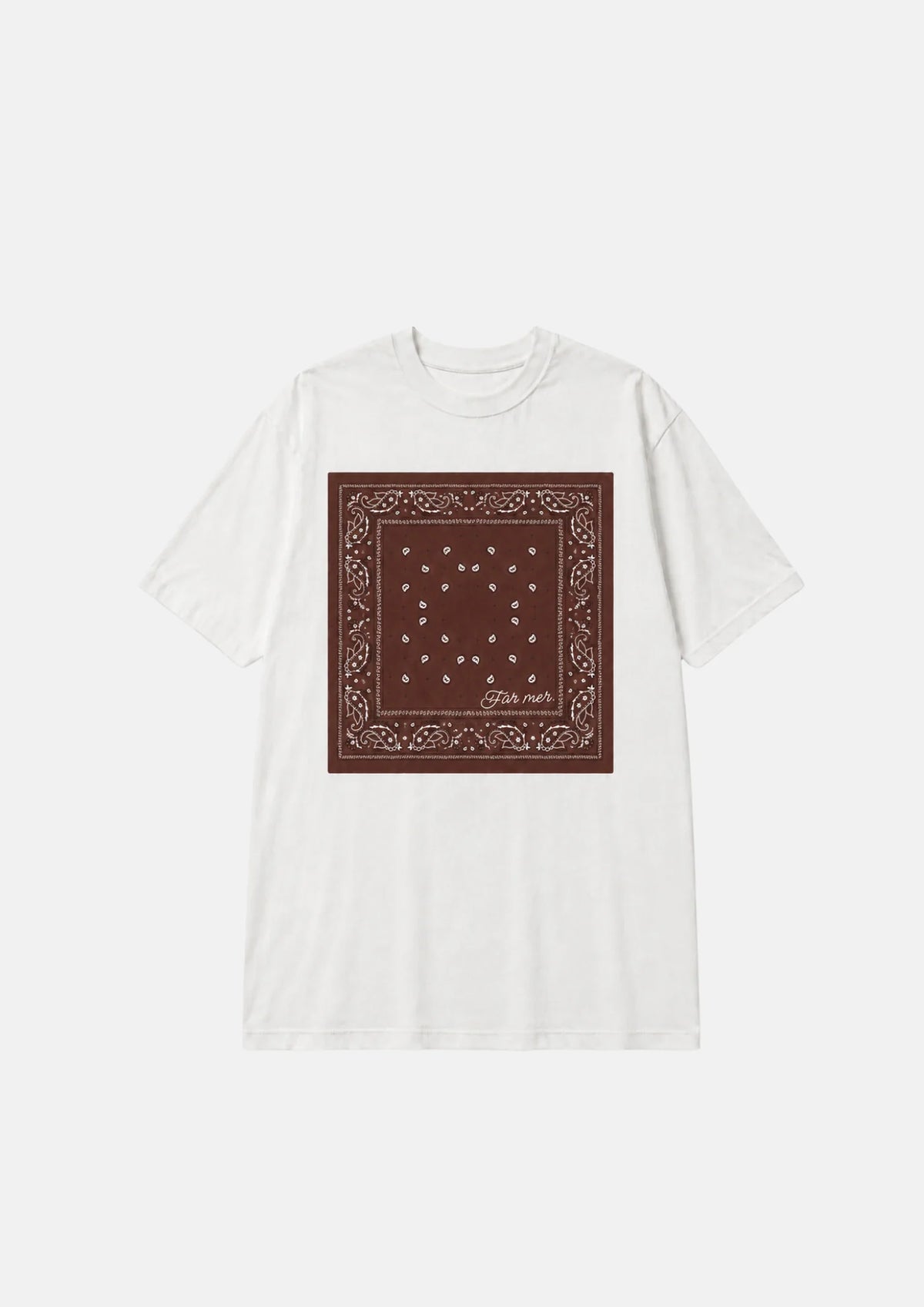 FAR MER by Whitney Bandana Crew Tee — back view flat lay
