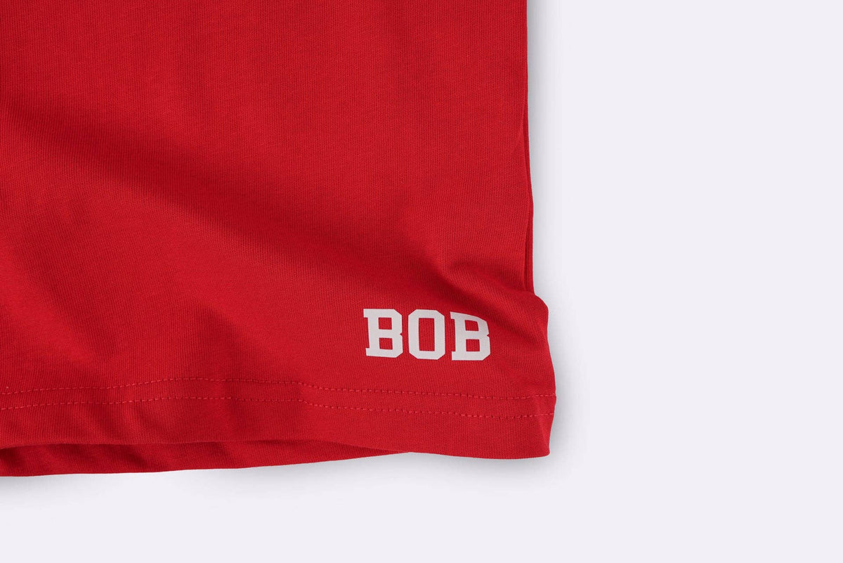 BBOBBIE - 07 Tee in Red — back view flat lay