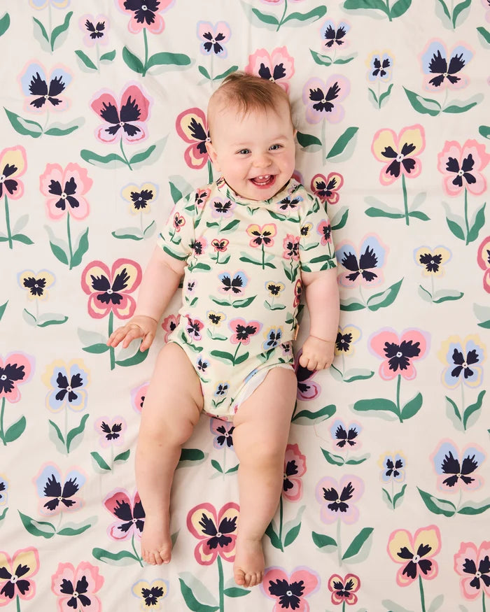 Kip & Co BABY | Pretty Pansy Organic Short Sleeve Romper