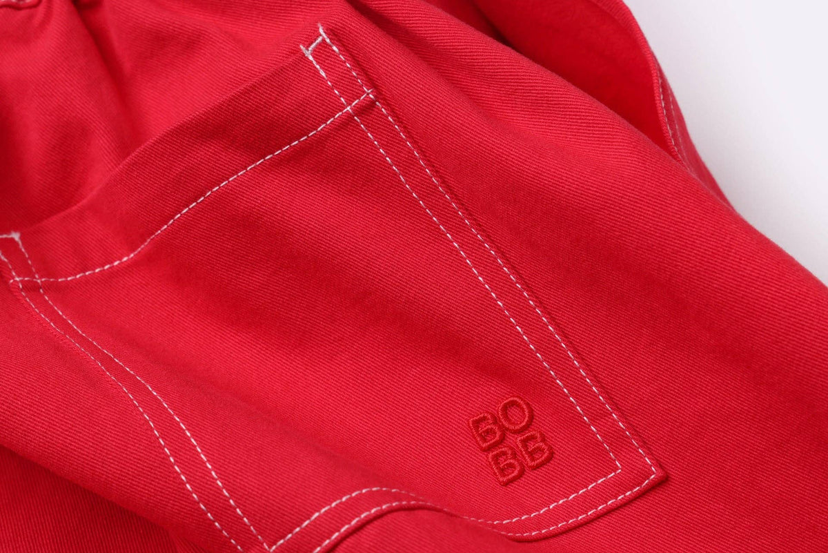 BBOBBIE - Harry Pant in Red — back view flat lay
