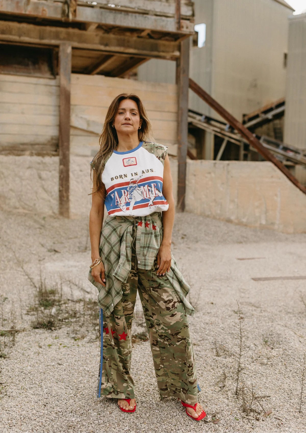 FAR MER by Whitney Camo Jersey Track Pant, view 4