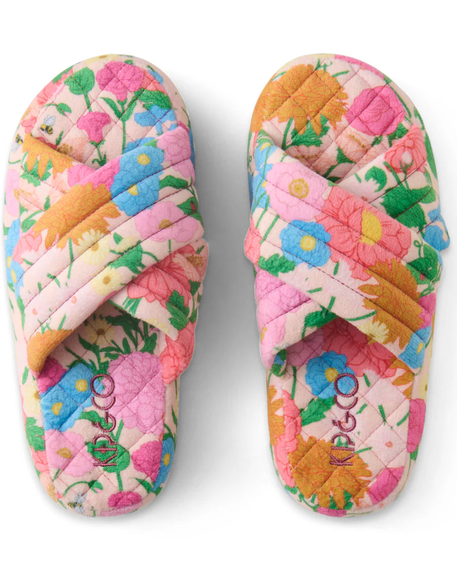 Kip and Co Follow the Sun Quilted Velvet Slippers - product flatlay