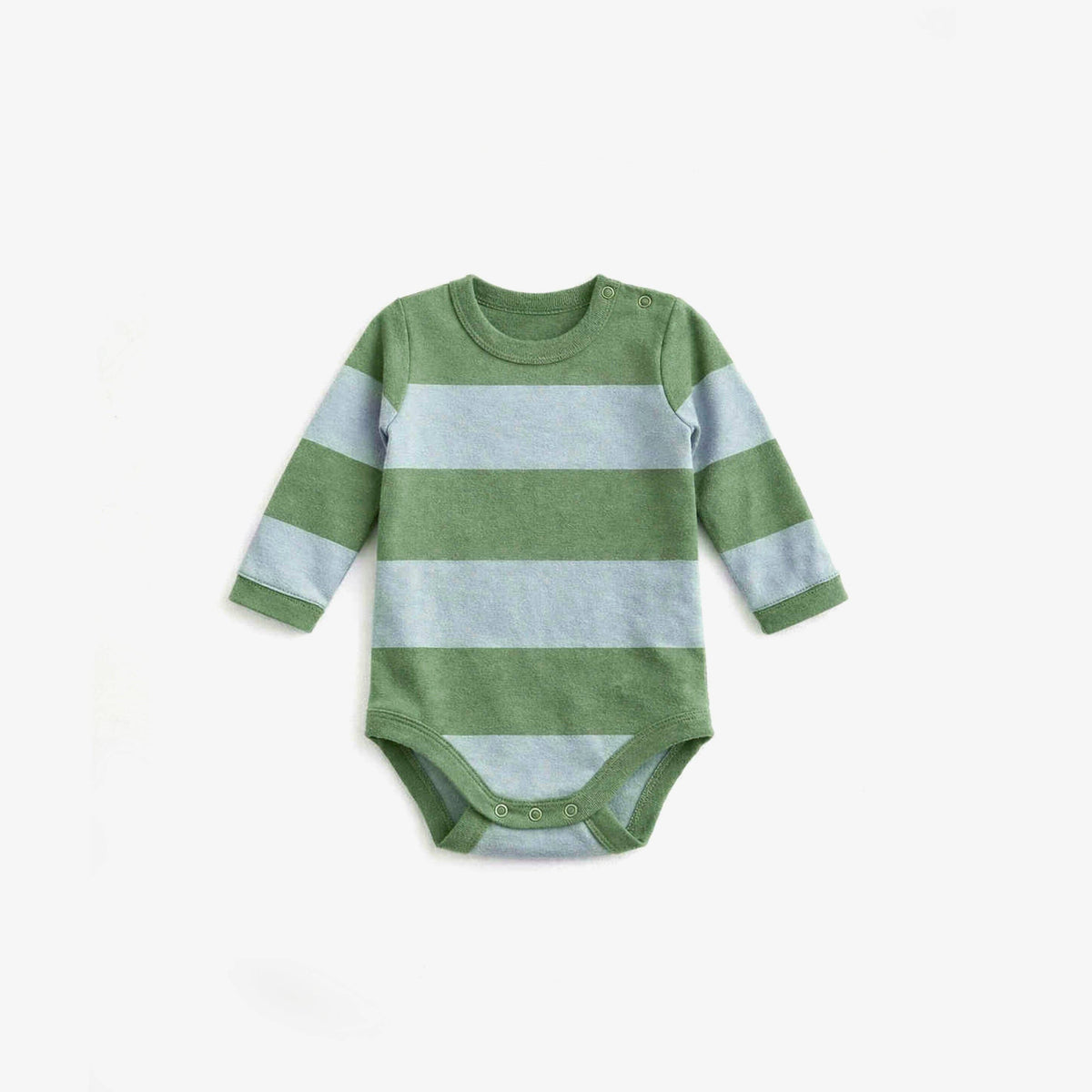 The Rest Bodysuit in Rugby Stripe — front view flat lay