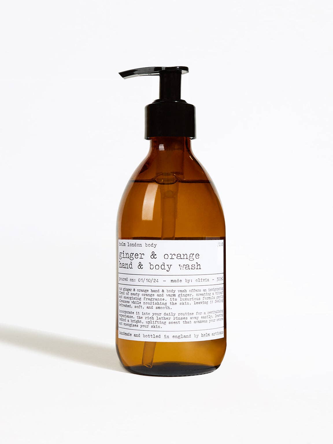 Helm London - Ginger & Orange Hand & Body Wash — front view flat lay