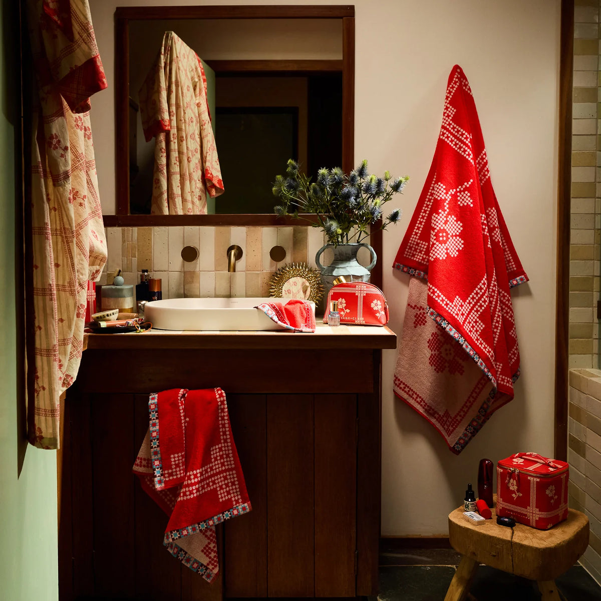 Sage x Clare | Bonny Bath Sheet - Poppy