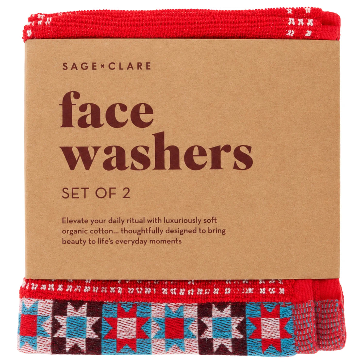 Sage x Clare | Bonny Face Washer Set - Poppy